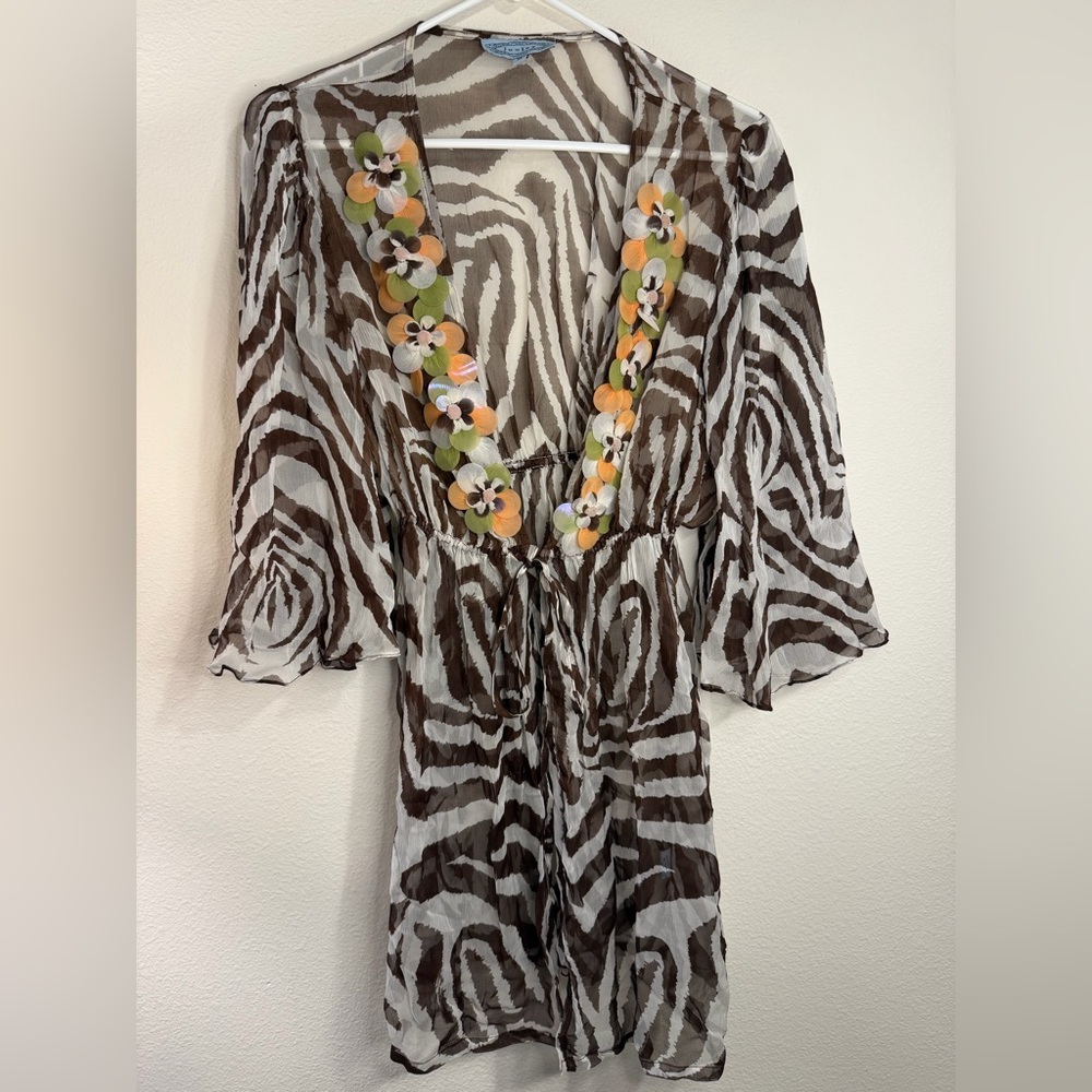 Joolay Zebra Print Swimsuit Cover-Up